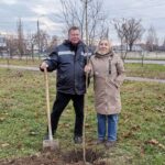 Посадка деревьев на территории ОАО «Гомельский завод “Коммунальник”»